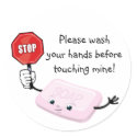 Stop Please Wash Hands Sticker