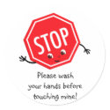 Stop Please Wash Sticker