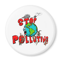 Stop Pollution magnets by ZsTees Stop Pollution magnets