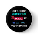 Stop Prejudice Button (black) button