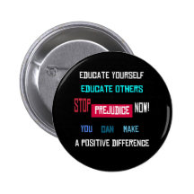 Stop Prejudice Button (black)