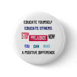 Stop Prejudice Button (white)