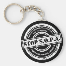 Stop S.O.P.A. Stamp Key Chains
