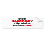 stop sanctuary city status bumper stickers
