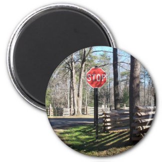 Stop Sign 2 Inch Round Magnet