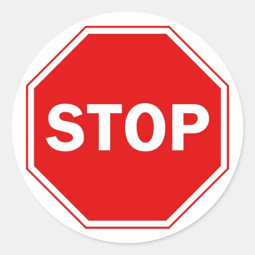 Stop Sign Classic Round Sticker Zazzle