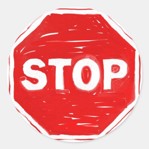 Stop Sign Classic Round Sticker Zazzle