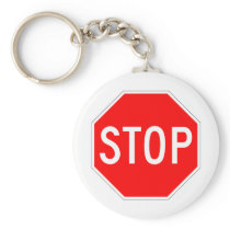 Stop Sign Customizable Key Chain