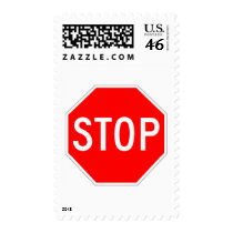 Stop Sign Customizable Postage Stamps