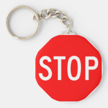 Stop Sign - Highway Hexagon Keychain