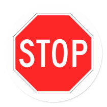 Stop Sign - Highway Hexagon Round Sticker