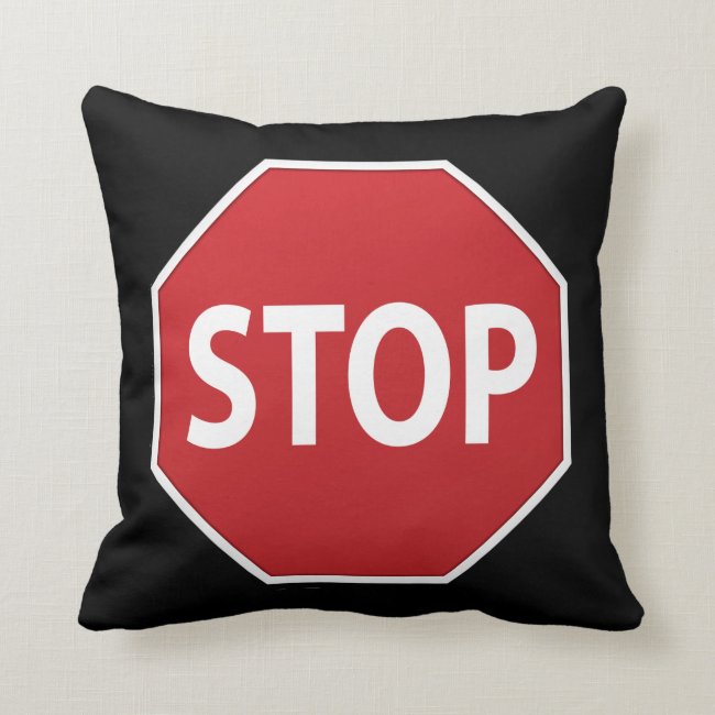 Stop Sign Reversible Design Throw Pillow