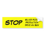 Stop Silver Foam Bumper Stickers