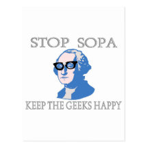 Stop SOPA Keep The Geeks Happy Postcard