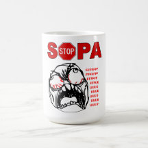 Stop SOPA Rage FU Meme Face Mug