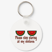Stop Staring At My Melons Line keychains