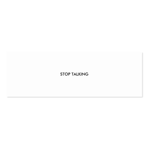 STOP TALKING BUSINESS CARD TEMPLATE (front side)