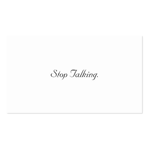 Stop Talking Cards Business Card Templates