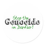 Stop The Genocide Darfur Round Stickers
