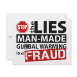 Stop the Lies about Global Warming Custom Invitation