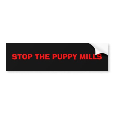 STOP THE PUPPY MILLS BUMPER STICKER by Jen_gi