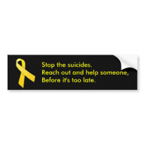 Stop the Suicides Bumper Sticker
