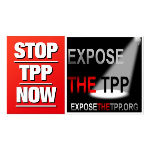 STOP THE TPP business cards