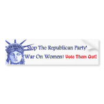 STOP THE WAR ON WOMEN bumper stickers