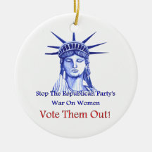 Stop The War On Women Christmas Tree Ornament