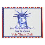 STOP THE WAR ON WOMEN yard signs