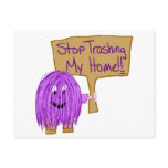 stop trashing my home! post cards