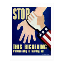 Stop Your Bickering Postcard postcards