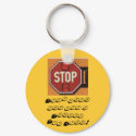 Stoparm, Stop when you see a School Bus Sign! keychains by Quiltstar Stoparm, Stop when you see a School Bus Sign! keychains
