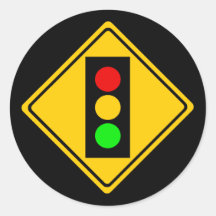 Stoplight Ahead Round Sticker