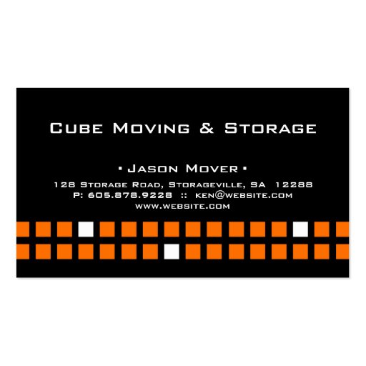 Storage Business Card Box Black Orange (back side)