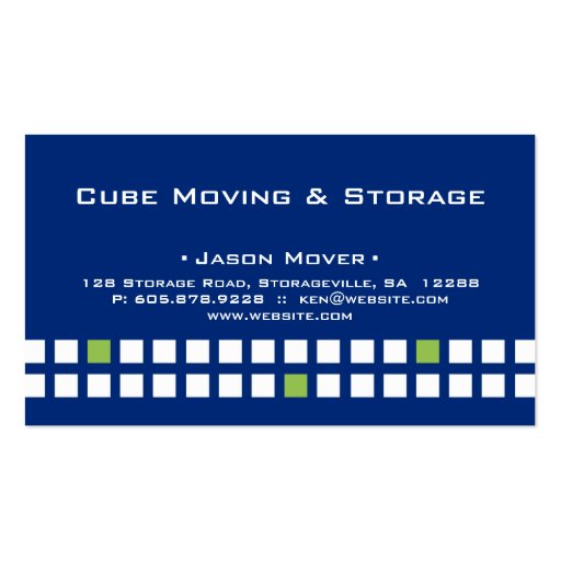 Storage Business Card Box Blue White Green (back side)