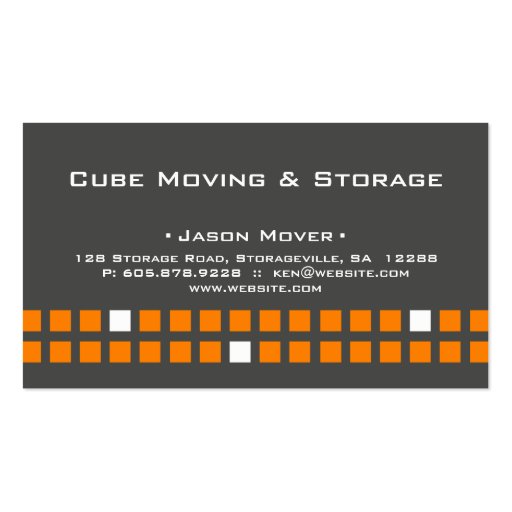 Storage Business Card Box Gray Orange (back side)