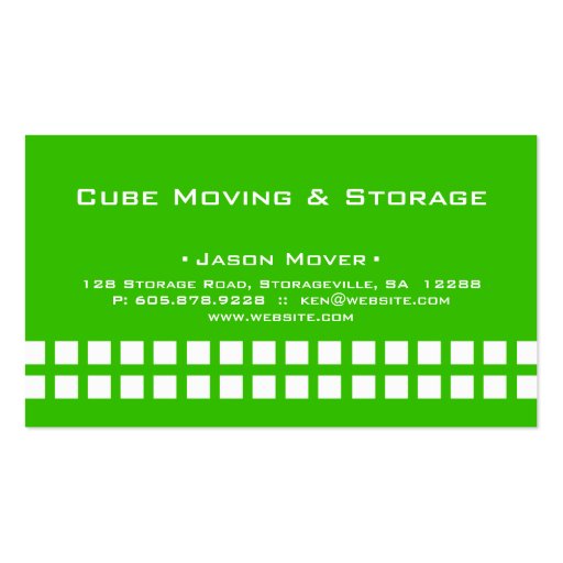 Storage Business Card Box White Green (back side)