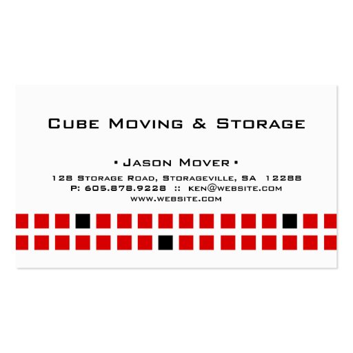 Storage Business Card Box White Red Black (back side)
