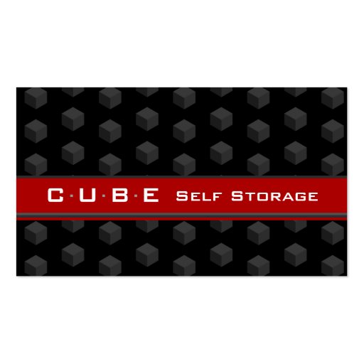 Storage Business Card Cube Box Black Red 3D (front side)