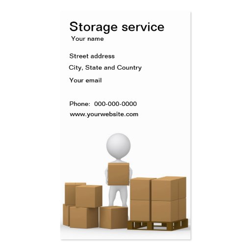 Storage service business card (front side)