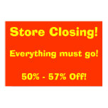 Store Closing Poster posters