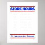Store Hours Sign posters