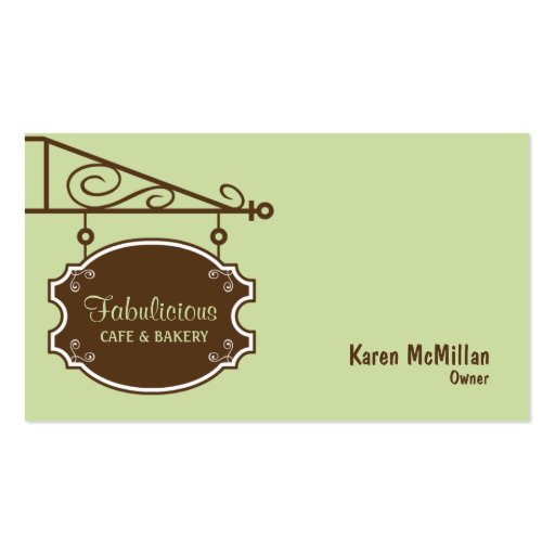 Store Sign Business Card - Meadow Green (front side)