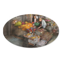 Storefront - Hoboken, NJ - Picking out fresh fruit Stickers