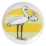 Stork and Baby Bundle Party Plates