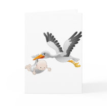 stork and baby greeting card