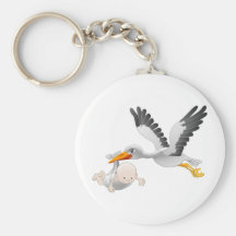 stork and baby key chains