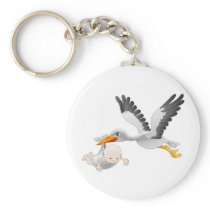 stork and baby key chains