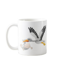 stork and baby coffee mug